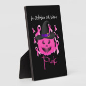 Brustkrebs Pink Pumpkin Halloween Fotoplatte (Seite)
