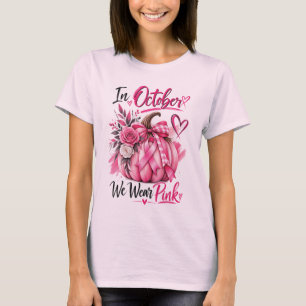 Brustkrebs Pinker Kürbis Blumen-Bewusstsein T-Shirt