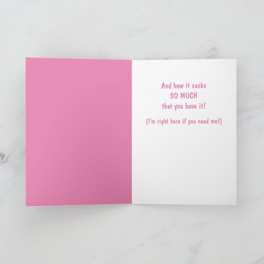 Brustkrebs Ressentiments Funny Cat Karte (Innenseite)