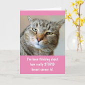 Brustkrebs Ressentiments Funny Cat Karte (Gelbe Blume)