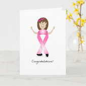 Brustkrebs-Ribbon-Mädchen - letzte Strahlung Karte (Gelbe Blume)