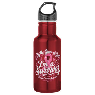 Brustkrebs Rosa Band Glaubensbewusstsein Edelstahlflasche