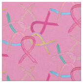 Brustkrebs rosa Bewusstsein Ribbons Fabric Custom Stoff (Nahaufnahme)