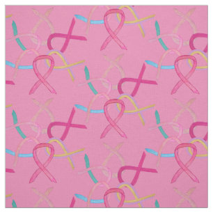 Brustkrebs rosa Bewusstsein Ribbons Fabric Custom Stoff