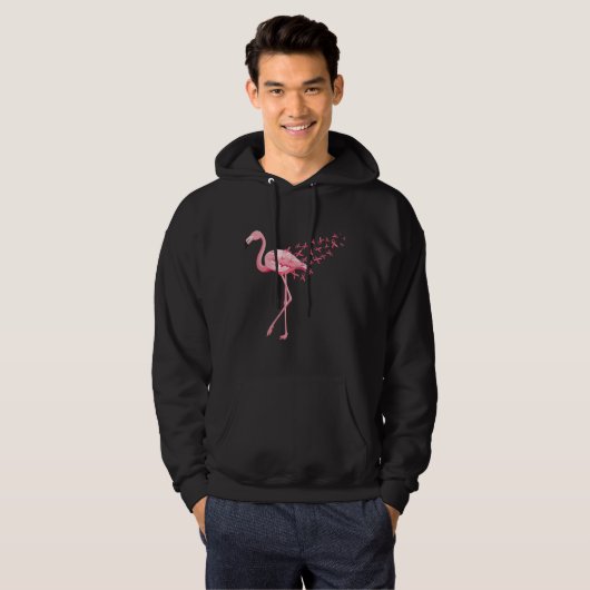 Brustkrebs rosa Flamingo Ribbon-Erholung Hoodie (Vorne ganz)
