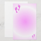 Brustkrebs-Rosa-Fuß druckt stationäres Briefpapier (Vorne/Hinten)