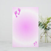 Brustkrebs-Rosa-Fuß druckt stationäres Briefpapier (Stehend Vorderseite)