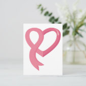 Brustkrebs rosa Herzschleimhaut Postkarte (Stehend Vorderseite)