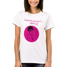 Brustkrebs Rosa Kick Butt Frau T-Shirt