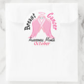 Brustkrebs - rosa Ribbon-Engel Runder Aufkleber (Tasche)