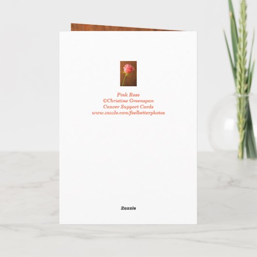 Brustkrebs Rosa Rose Karte (Rückseite)