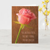 Brustkrebs Rosa Rose Karte (Gelbe Blume)