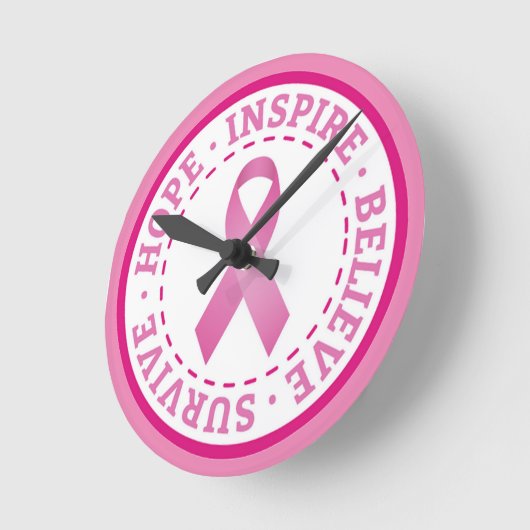 Brustkrebs Runde Wanduhr (Winkel)
