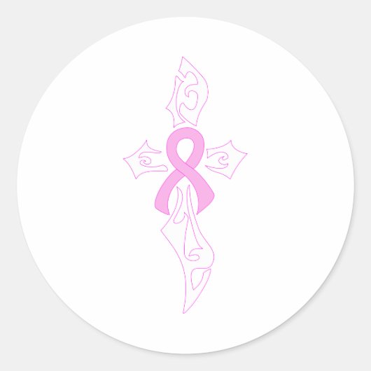 Brustkrebs Runder Aufkleber (Vorderseite)