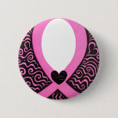 Brustkrebs Schleifen-Feld addieren Bild/Text Button (Vorderseite)