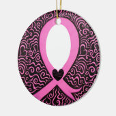 Brustkrebs Schleifen-Feld addieren Bild/Text Keramikornament (Links)