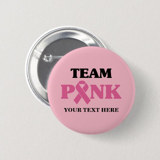 Brustkrebs Schleifen-Team Button (Vorne & Hinten)
