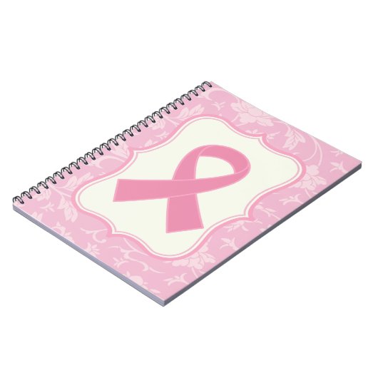 Brustkrebs Schleifensegen Geschenk Notizblock (Linke Seite)