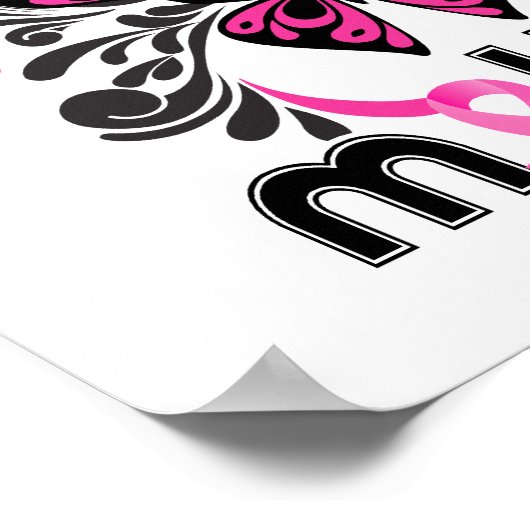 Brustkrebs-Schmetterling 7 Poster (Ecke)