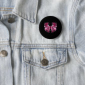 Brustkrebs Schmetterling Blumen Mädchen Button (Beispiel)