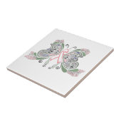 Brustkrebs-Schmetterlings-Entwurf Fliese (Seite)