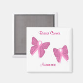 Brustkrebs-Schmetterlingsband Magnet (Vorderseite/Rückseite)