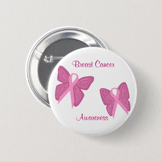 Brustkrebs-Schmetterlingsbandknopf Button (Vorne & Hinten)
