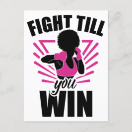 Brustkrebs Schwarze Frau Kriegerin Melanin Überleb Feiertagspostkarte