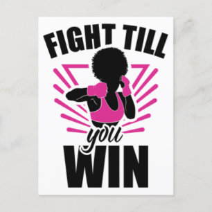 Brustkrebs Schwarze Frau Kriegerin Melanin Überleb Feiertagspostkarte