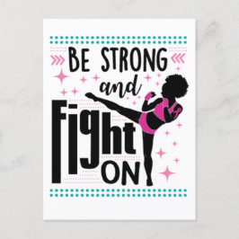 Brustkrebs Schwarze Frau Kriegerin Melanin Überleb Feiertagspostkarte