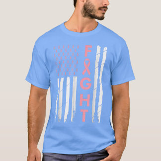 Brustkrebs-Sensibilisierungskampagne USA Flag Rosa T-Shirt