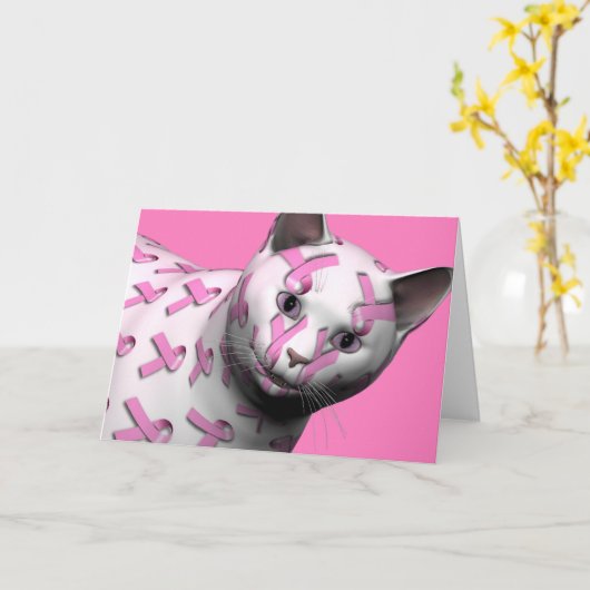 Brustkrebs-Sensibilisierungskat Karte (Gelbe Blume)