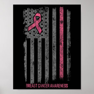Brustkrebs-Shirts Amerikanische Flagge Brustkrebs  Poster