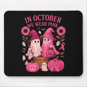 Brustkrebs Shirts Frauen Halloween im Oktober Wir Mousepad