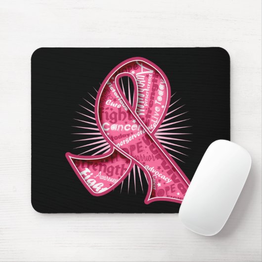 Brustkrebs-Slogan Wasserzeichen Ribbon Mousepad (Mit Mouse)