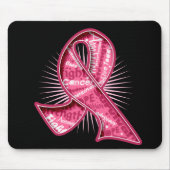 Brustkrebs-Slogan Wasserzeichen Ribbon Mousepad (Vorne)