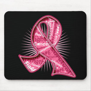 Brustkrebs-Slogan Wasserzeichen Ribbon Mousepad