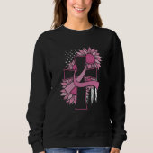 Brustkrebs Sonnenblume Rosa Ribbon Cross Faith Sweatshirt (Vorderseite)