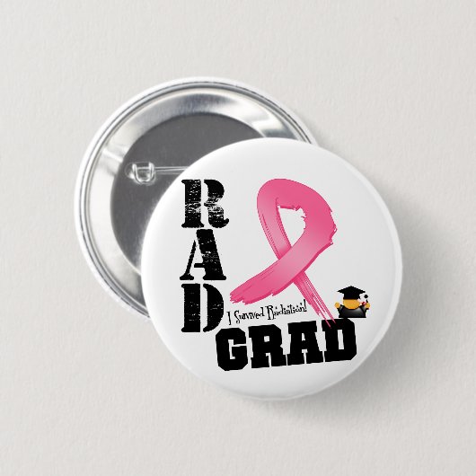 Brustkrebs Strahlentherapie KRASS Grad Button (Vorne & Hinten)