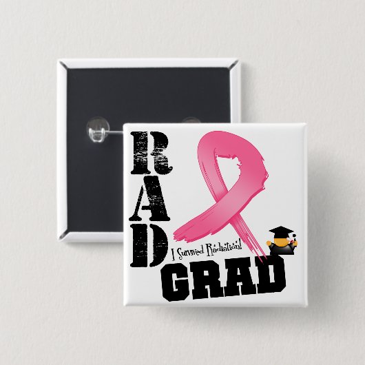 Brustkrebs Strahlentherapie KRASS Grad Button (Vorne & Hinten)