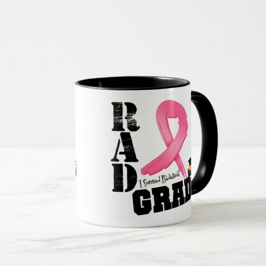 Brustkrebs-Strahlentherapie-KRASSER Absolvent Tasse (VorderseiteRechts)
