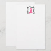 Brustkrebs-Stützanwalt-Heilung Briefpapier (Vorne/Hinten)