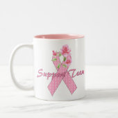 Brustkrebs-Support - Team Zweifarbige Tasse (Links)