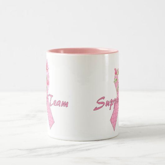 Brustkrebs-Support - Team Zweifarbige Tasse (Mittel)