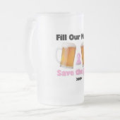 Brustkrebs-Tassen Mattglas Bierglas (Vorderseite Links)