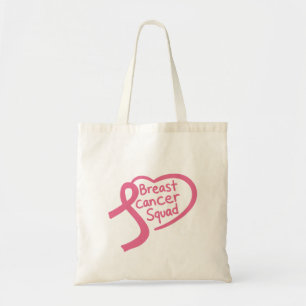 Brustkrebs-Team Rosa Bewusstseins-Schleife Herz Tragetasche
