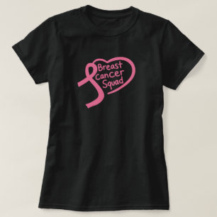 Brustkrebs-Team Rosa Bewusstseins-Schleifen-Herz T-Shirt