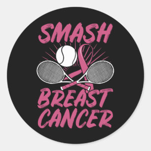 Brustkrebs-Tennis Ll Racket Pink Ribbon Mammogr Runder Aufkleber