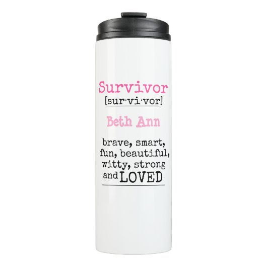 Brustkrebs Thermosbecher (Vorderseite)