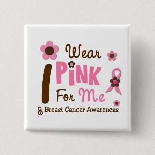 Brustkrebs trage ich Rosa für mich 12 Button